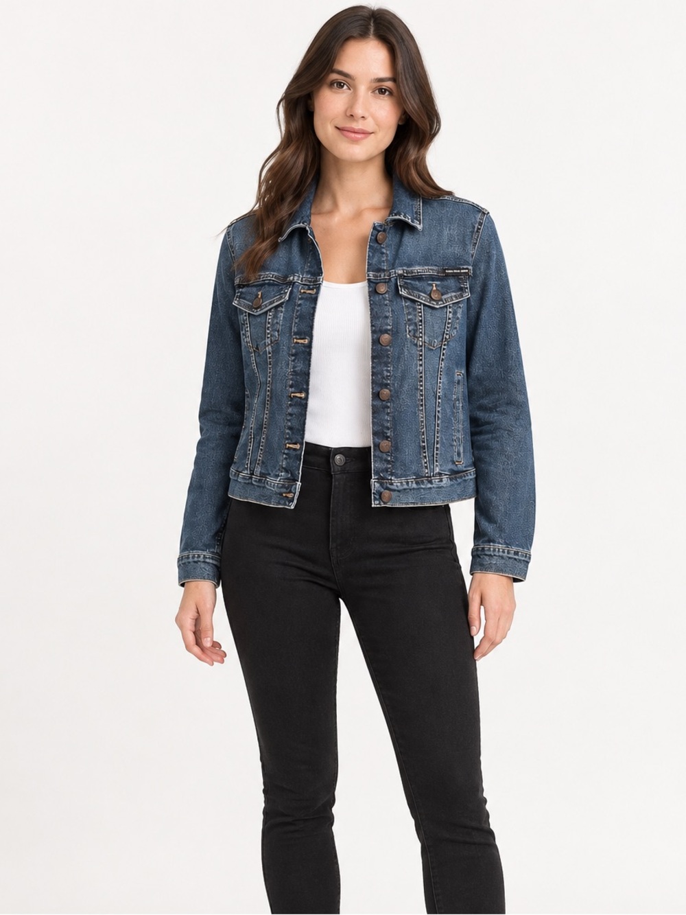Like New! Calvin Klein Classic Dark Blue Denim Jean Jacket